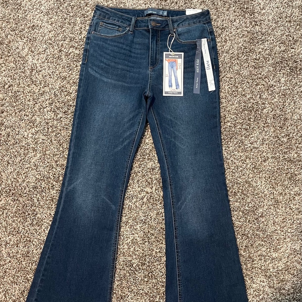 Indigo Rising-Junior High Rise Flare Jeans